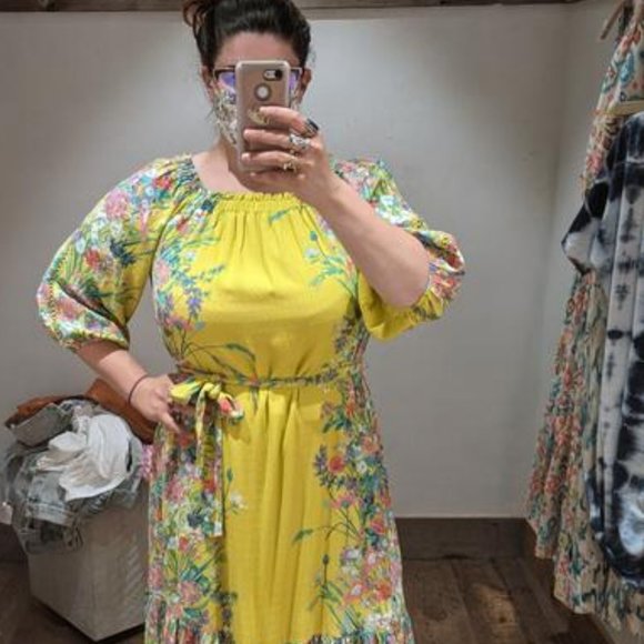 ANTHROPOLOGIE Eliora Off-The-Shoulder Maxi DRESS - Picture 15 of 15